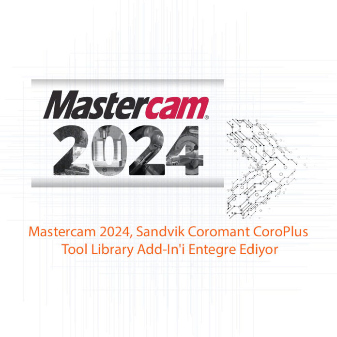 Mastercam 2024, Sandvik Coromant CoroPlus Tool Library Add-In'i Entegre Ediyor